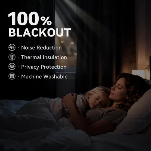 Vista 3 de Cortinas 100% Blackout Shield para puerta corrediza, cortinas extra anchas de 108 pulgadas de largo, cortinas con ojales para puerta de patio, 50