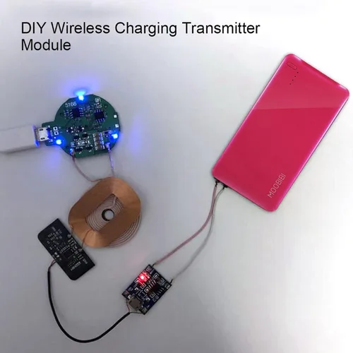 Vista 5 de Módulo receptor de carga inalámbrica, transmisor de bricolaje certificado Qi con protección de seguridad, compatible con todos los teléfonos Qi