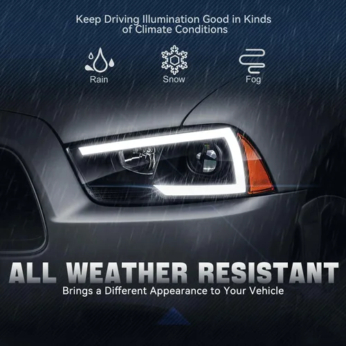 Vista 5 de Auto Dynasty Conjunto de faros delanteros de proyector LED 3D DRL compatible con Dodge Charger 2011, 2012, 2013, 2014, lado del conductor