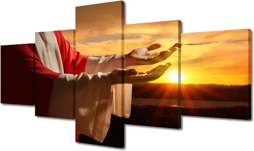 Vista 76 de TUMOVO Decoración de pared de iglesia cristiana de 3 paneles, imágenes de la resurrección de Jesús para sala de estar, dormitorio, cocina