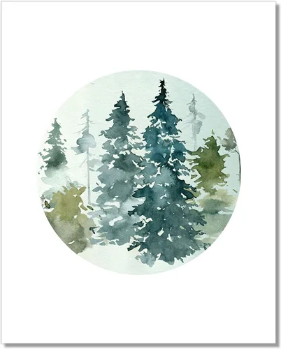 Vista 7 de Forest Landscape Art Prints - Nature Wall Decor - 8x10 - Set of 3 - Unframed