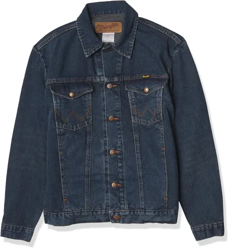 Vista 2 de Wrangler Men's Cowboy Cut Western Unlined Denim Jacket Azul oscuro