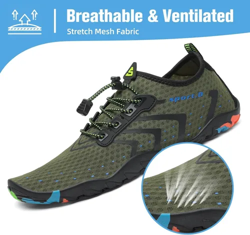 Vista 2 de Mishansha - Zapatos de agua para hombres y mujeres, secado rápido, para natación, buceo, surf, deportes acuáticos, piscina, playa, senderismo, yoga.