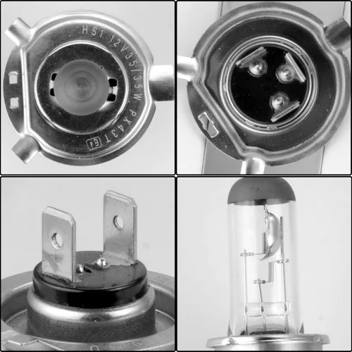Vista 6 de WinPower HS1 PX43T Bombilla Halógena, 12V 35/35W 4300K Luz Blanca Brillante para Motocicleta Faro de Alta y Baja Intensidad, Reemplazo, Paquete de 2