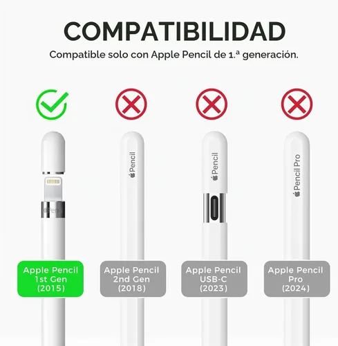 Vista 2 de TRONWIN Funda para Apple Pencil de 1ª generación, funda de silicona con agarre perfecto, diseño clásico con clip resistente compatible con Apple