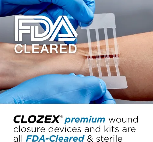 Vista 3 de Clozex Kit completo de laceración de emergencia: reparación de heridas sin puntadas. Dispositivo de cierre de cubierta limpia de piel limpia por