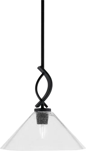 Vista 82 de Toltec Lighting Cavella Stem Colgado Mini colgante, acabado grafito, vidrio de muselina blanca de 4 pulgadas