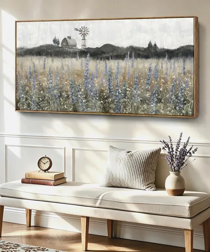 Vista 16 de Arte de pared para decoración de baño, imagen de playa azul, tema oceánico, impresión en lienzo de flores, pintura moderna de paisaje marino