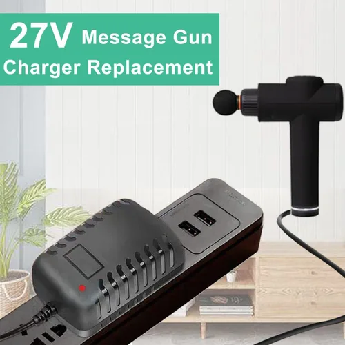 Vista 3 de Cargador de 27 V para pistola de masaje de imagen más nítida, adaptador de corriente compatible con Sharper Image Powerboost Pistola de masaje