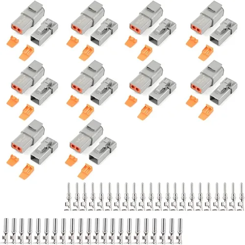 Vista 9 de JRready 44 conectores ST6283 de 2 pines, 2 cables IP67 impermeable Deutsch DTP conector, conectores eléctricos automotrices DTP04-2P/DTP06-2S