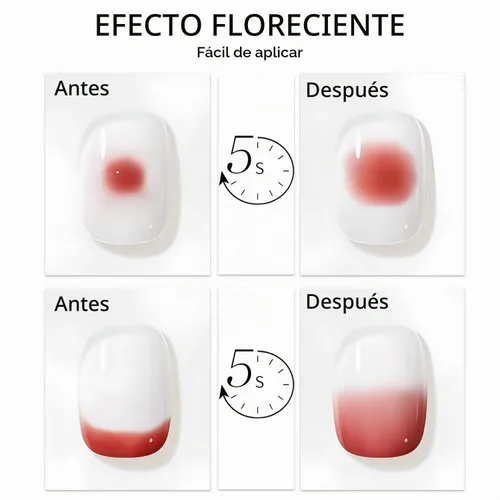 Vista 5 de Vishine 2 unidades de gel floreciente de 0.5 fl oz, esmalte de uñas transparente floreciente, efectos de propagación, gel UV, piedra natural