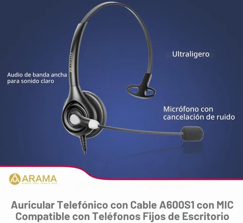 Vista 6 de Arama Auriculares de teléfono para teléfonos de oficina para Polycom