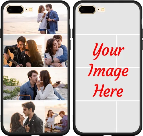Vista 12 de Funda de teléfono con foto personalizada para iPhone 7 Plus 8 Plus, imagen personalizada/texto, funda negra delgada y suave, regalo único de nicho