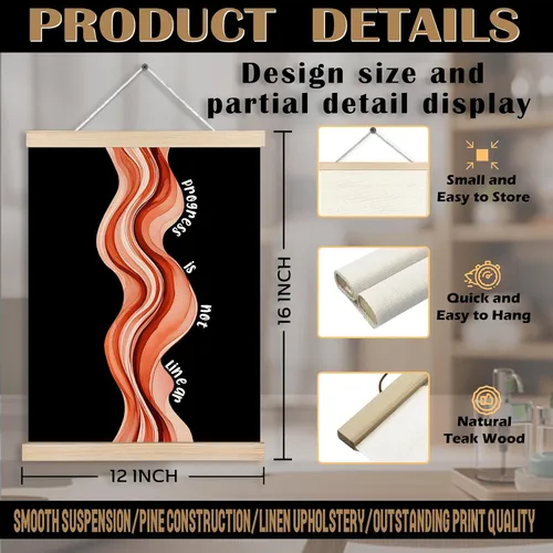 Vista 7 de Lienzo decorativo inspirador de salud mental para colgar pósteres, impresiones abstractas positivas para decoración de pared para terapia