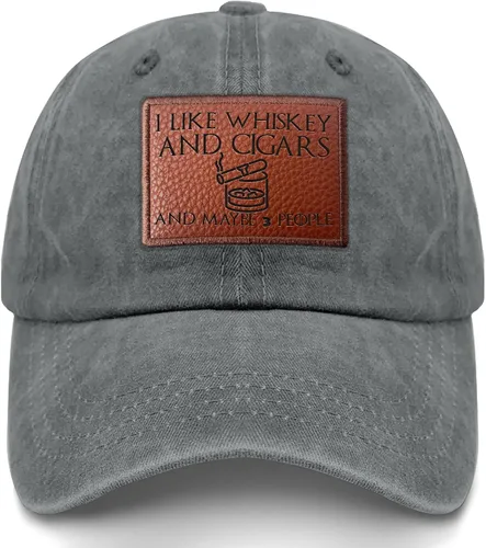 Vista 52 de Philysonic Funny Hat I Like Whisky and Cigars and Maybe 3 People Sombreros para Hombres Gorras de Béisbol Gorras Ajustables