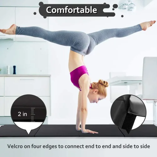Vista 2 de Esterilla de gimnasia para gimnasia, alfombra de gimnasia, esterilla gruesa de yoga, esterilla para ejercicios aeróbicos, entrenamiento de fitness