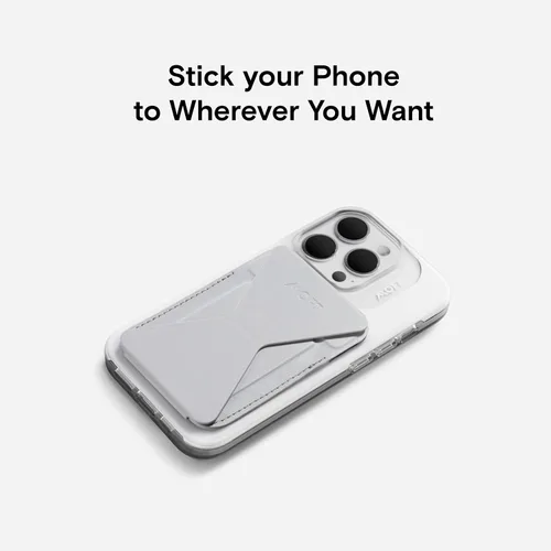 Vista 6 de MOFT MagSafe - Soporte para teléfono compatible con iPhone 16/15/14/13/12 Series Fuerte magnético, soporte para tarjetas de teléfono de cuero vegano