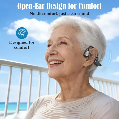 Vista 3 de Aurimi Bone Conduction Hearing Amplifier - Open Ear Comfortable Sound Enhancement Device for Seniors, Lightweight 25g Wearable with 10H Battery
