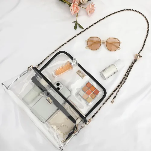 Vista 3 de NEOREAL Bolsa transparente para bolso cruzado aprobado por estadios, bolsas de hombro para mujeres, niñas, conciertos, eventos deportivos