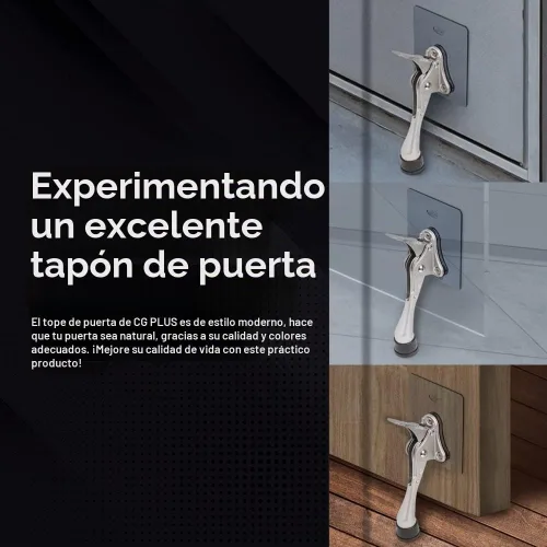 Vista 6 de Soporte adhesivo One-Touch para tope de puerta (negro, 1 x 1 unidad)