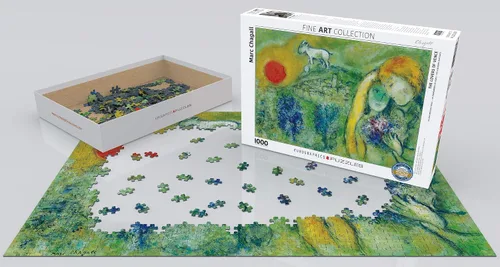 Vista 3 de EuroGraphics Marc Chagall Les Amoureux De Vence Puzzle (1000 piezas) (6000-0848)