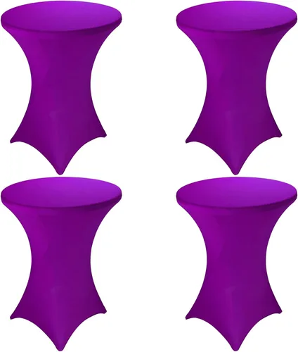 Vista 13 de Paquete de 4 manteles de elastano para mesa de cóctel de 32 x 43 pulgadas, manteles cuadrados elásticos de esquinas cuadradas, mantel redondo
