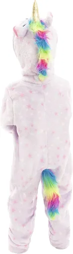 Vista 6 de Funstuff Animales Unicornio Bebé Niñas Fleece Zip Up Cosplay Traje de Piel Mono Woobie Tail Recién Nacido a Niño Grande