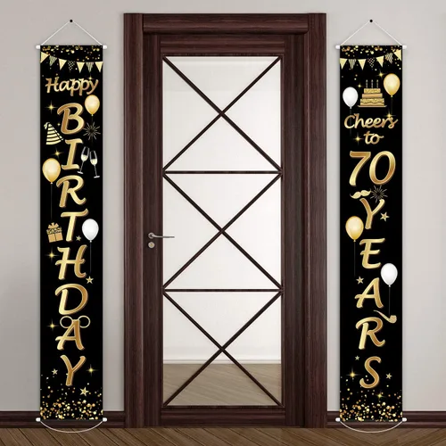 Vista 8 de Blulu 2 carteles decorativos de cumpleaños de 30 años para hombres y mujeres, suministros de decoración de fiesta de feliz cumpleaños de 30 años