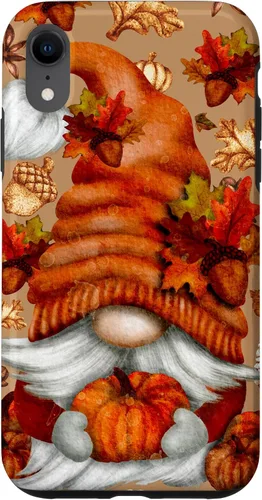 Vista 25 de Brown Fall Themed Gnome Pumpkin Cute Pattern Autumn Leaves Case for iPhone 16