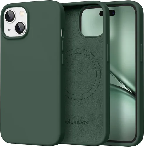 Vista 119 de GolbinBox Funda magnética para iPhone 17, compatible con MagSafe, cubierta de silicona integrada para control de cámara, funda de silicona líquida a