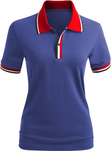 Vista 2 de CLOVERY Polo PK de manga corta casual para mujer
