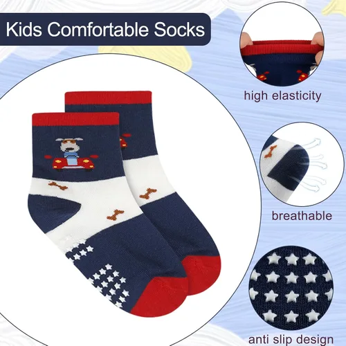 Vista 2 de ONESING 12 pares de calcetines para recién nacidos, calcetines unisex para bebés, niñas y niños pequeños, calcetines de 0-12 y 12-24 meses