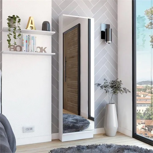 Vista 7 de Tuhome Leto XL - Zapateros de madera para dormitorio, fáciles de montar, color negro Wengue Negro