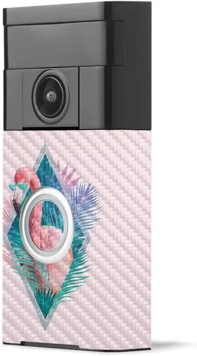Vista 13 de MightySkins - Piel de fibra de carbono para timbre de video con anillo – Madera abstracta Acabado de fibra de carbono texturizado protector