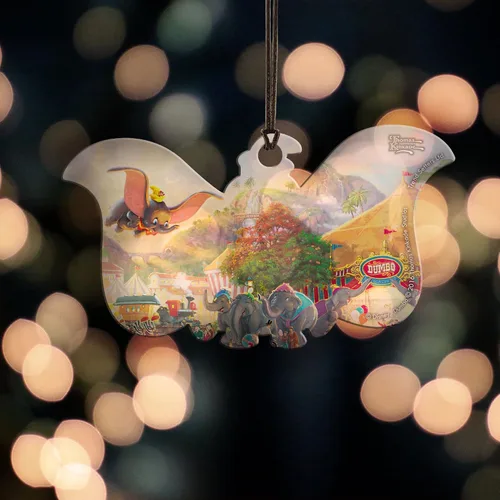 Vista 2 de Disney Dumbo Elefante colgante en forma de acrílico accesorio de impresión - Thomas Kinkade Art Hanging acrylic print Bedroom or office display