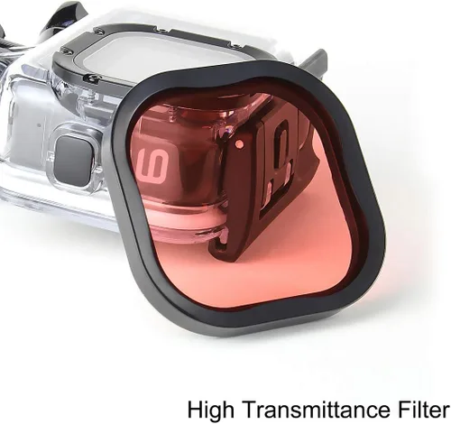 Vista 3 de SOONSUN Paquete de 3 filtros de buceo para GoPro Hero 8, 9, 10, 11, carcasa impermeable oficial, color rojo, rojo claro, filtros magenta, mejora