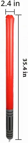 Vista 2 de Espada de sable de luz inflable, 12 unidades, 4, verde, 4, rojo, 4 azul, para fiesta de cumpleaños