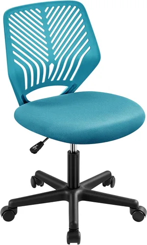 Vista 13 de Yaheetech - Silla de escritorio pequeña, asiento giratorio ajustable sin brazos, color negro