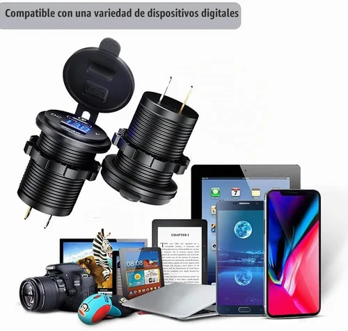 Vista 7 de GemCoo Enchufe de Cargador de Coche USB C de 63W, Salida PD de 45W Cargador QC3.0 de 18W Enchufe USB para Encendedor de Cigarrillos de 12V