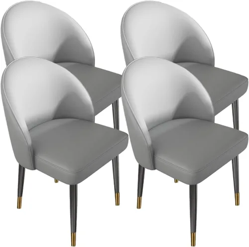 Vista 39 de YVYKFZD Juego de sillas de comedor, silla de comedor de cuero con respaldo curvo, sillas de cocina sin brazos, silla auxiliar tapizada cómoda