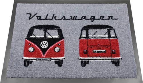 Vista 14 de BRISA VW Collection - Tapete para el pie de Volkswagen, atrapador de suciedad para zapatos con escarabajo, T1, T2, T3 Bus, motivo GTI