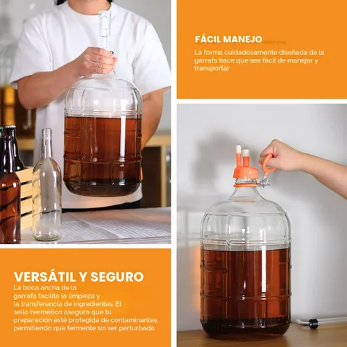 Vista 5 de Learn To Brew LLC - Garrafa de vidrio de 5 galones
