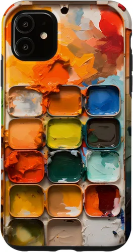 Vista 8 de Pinturas de acuarela y paleta de pintura, funda colorida para el iPhone 17