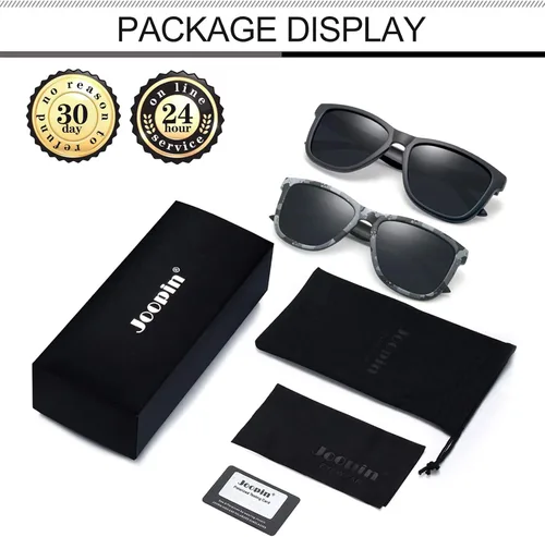 Vista 6 de Joopin Lentes de sol polarizados grandes y cuadrados para hombres, lentes de sol grandes de moda para mujer, protección UV, lentes de sol unisex