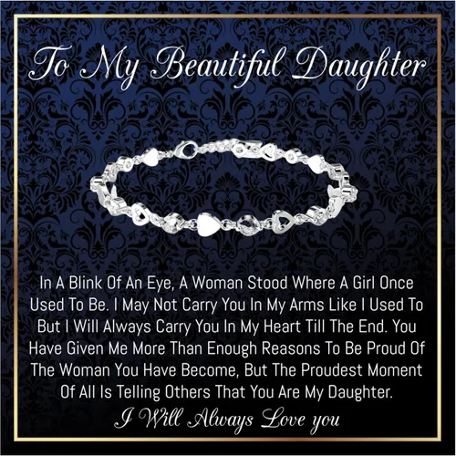 Vista 8 de Pulsera con texto en inglés "I Love You" - Regalo para hija, regalo