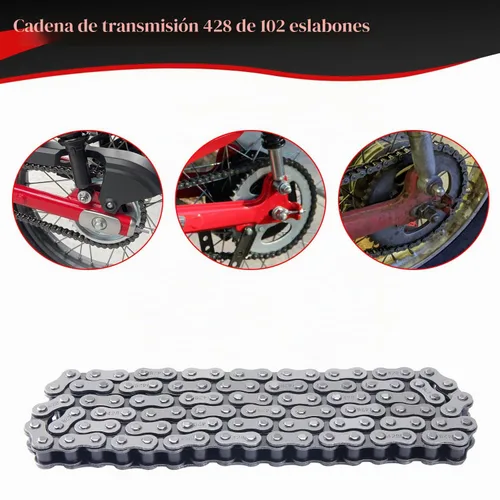Vista 3 de KAMIER Cadena de transmisión 428 de 102 eslabones con cortador de cadena para 50cc 70cc 90cc 110cc 125cc CT90 CT110 TaoTao TForce Coolster Vitacci
