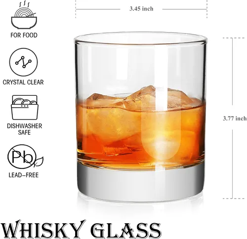 Vista 2 de Vasos de whisky estilo rock de 11 onzas, vasos cortos para campamento/fiesta, juego de 6