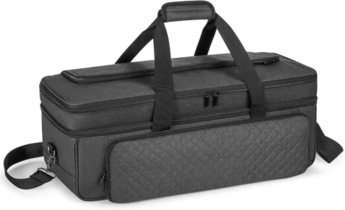 Vista 8 de LUXJA Estuche de transporte de doble capa con bolsillo para alfombrilla de corte para Cricut Maker 4, Maker 3, Explore 4, Explore 3, Explore Air 2
