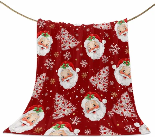 Vista 25 de Mantas de Tiro de Muñeco de Nieve de Navidad, Manta de Vellón Suave de Vacaciones de Invierno Decorativa para Hogar Sofá Sillón Silla Sala de Estar
