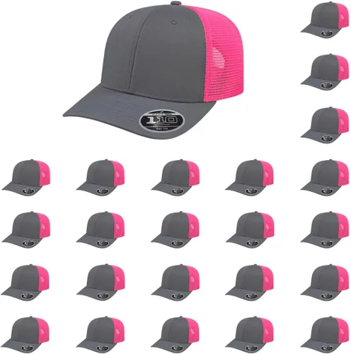Vista 33 de Cap America i8502 Flexfit 110 Premium - Gorra de camionero de perfil medio con 6 paneles de malla trasera con protección UV y cierre ajustable